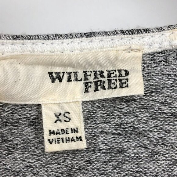 Aritzia Wilfred Free Grey Heathered Deep V neck 3/4 Sleeve Shirt size XS - Picture 6 of 15